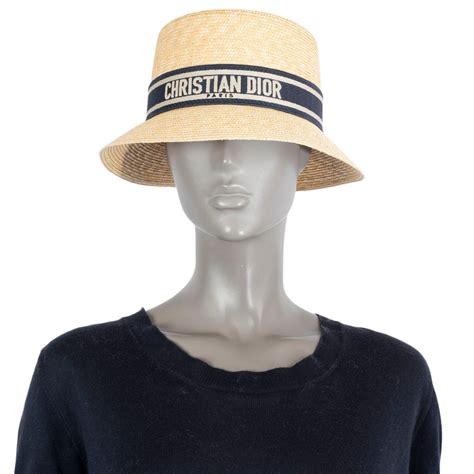 christian dior panama hat|Dioresort Small Brim Hat Natural Straw and Dark Blue .